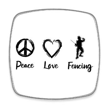 Love of fencing - Square fridge magnet - white - Front