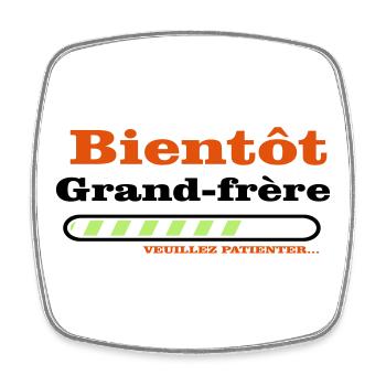 Bientôt grand frere - Magnet carré - blanc - Devant