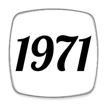 1971 Vintage 1971 Retro Geburtstag 1971 Geschenk - Viereckiger Kühlschrankmagnet - Weiß - Vorne