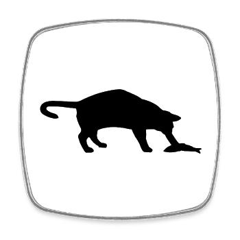 Chat et poisson - Magnet carré - blanc - Devant