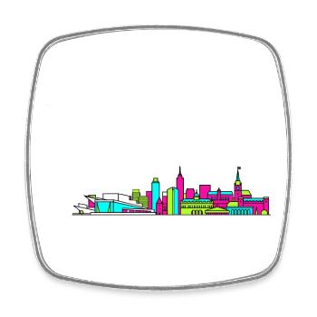 Oslo City Skyline Opernhaus Moderne Kunst - Viereckiger Kühlschrankmagnet - Weiß - Vorne