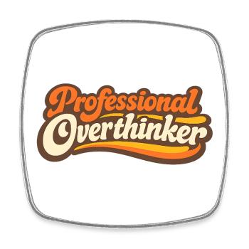 PROFESSIONAL OVERTHINKER Retro - Viereckiger Kühlschrankmagnet - Weiß - Vorne