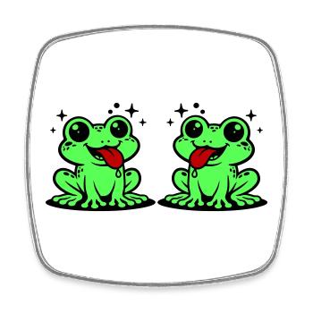 Grenouille du couple de crapauds - Magnet carré - blanc - Devant