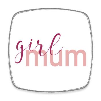Mother Day Girl Mum - Square fridge magnet - white - Front