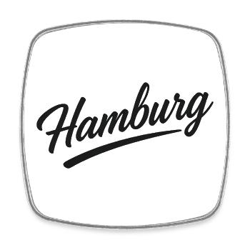 Hamburg Script City Design with Underline - Viereckiger Kühlschrankmagnet - Weiß - Vorne
