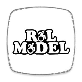 Every wheelchair user is a role model # - Square fridge magnet - white - Front