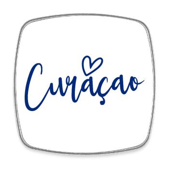 Curacao Heart Women's Love Curacao - Viereckiger Kühlschrankmagnet - Weiß - Vorne