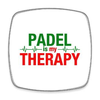Padel is my therapy Heartbeat Sport Statement - Square fridge magnet - white - Front