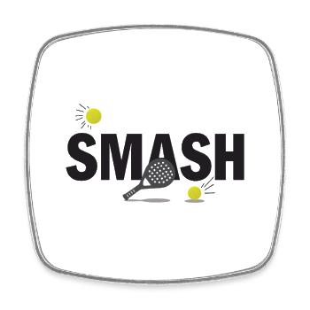 Padel Smash Power Sport Court Look - Square fridge magnet - white - Front