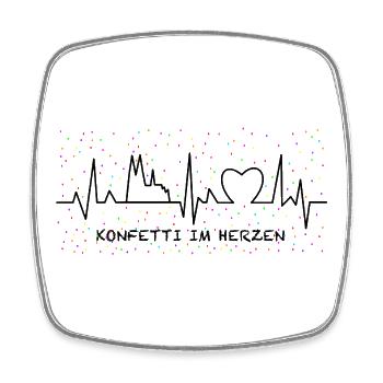 Konfetti im Herzen - schwarz - Viereckiger Kühlschrankmagnet - Weiß - Vorne