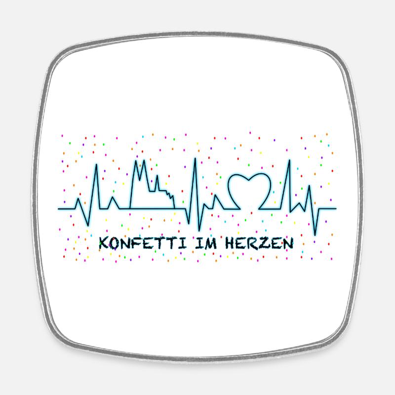 Confetti in the Heart - Blue - Square fridge magnet - white