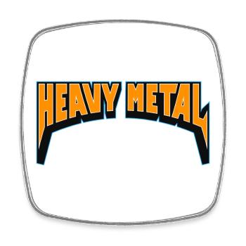 Logo texte Heavy Metal Hell yes - Magnet carré - blanc - Devant