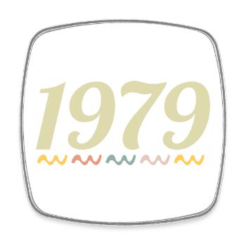 1979 - Square fridge magnet - white - Front