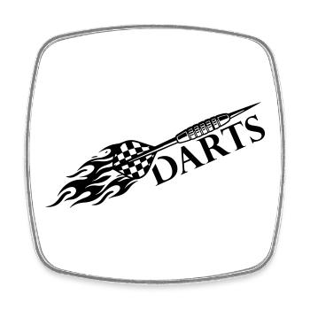 Dartpfeil Darts Flamme - Viereckiger Kühlschrankmagnet - Weiß - Vorne