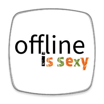 Offline is sexy! - Square fridge magnet - white - Front