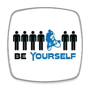 Cycling ball, cycleball, indoor cycling - Square fridge magnet - white - Front