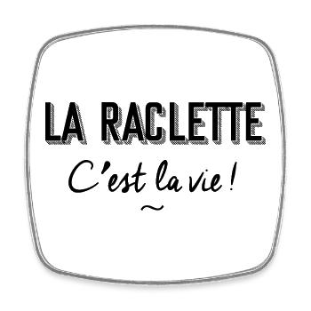 Raclette ist das Leben - Viereckiger Kühlschrankmagnet - Weiß - Vorne