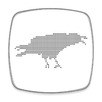 Raven Pixel Dot Silhouette - Square fridge magnet - white - Front