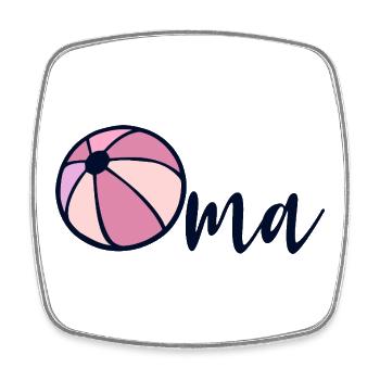 Wasserball Oma - Viereckiger Kühlschrankmagnet - Weiß - Vorne
