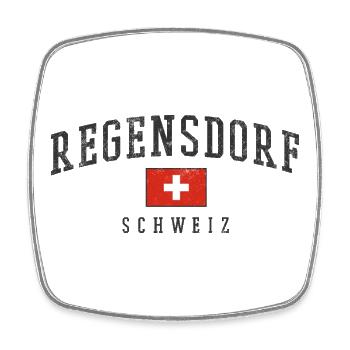Regensdorf Schweiz Vintage Emblem - Viereckiger Kühlschrankmagnet - Weiß - Vorne
