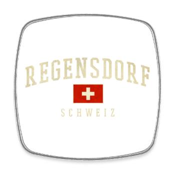 Emblème vintage suisse de Regensdorf Zurich - Magnet carré - blanc - Devant