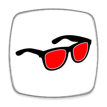 Sunglasses - Square fridge magnet - white - Front