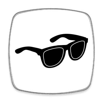 Sunglasses - Square fridge magnet - white - Front