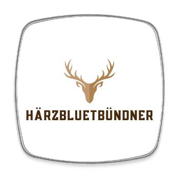 Härzbluetbündner - Square fridge magnet - white - Front