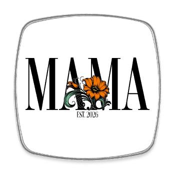 Mama – Florale Vintage Blume Geschenkidee - Viereckiger Kühlschrankmagnet - Weiß - Vorne