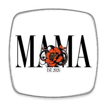 Mama – Vintage Blumen Design Geschenkidee - Viereckiger Kühlschrankmagnet - Weiß - Vorne
