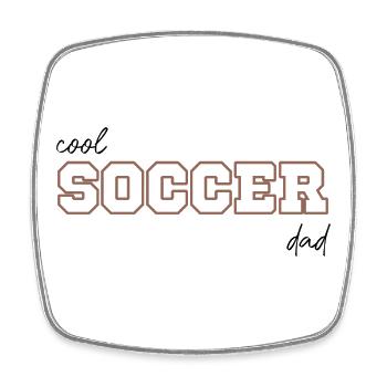 Cool soccer dad - Viereckiger Kühlschrankmagnet - Weiß - Vorne