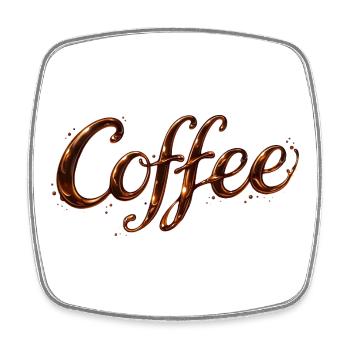 Coffee Lettering Coffee Illustration - Square fridge magnet - white - Front