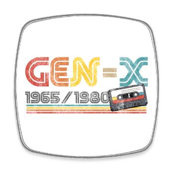 Gen-X Generation X 1965-1980 Retro Colors - Square fridge magnet - white - Front