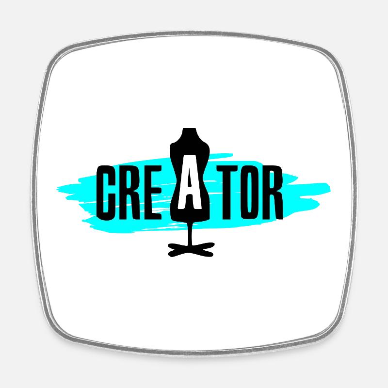 Creator - Blue - Square fridge magnet - white
