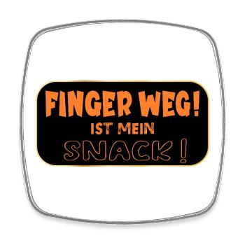 Hands off snack - Square fridge magnet - white - Front