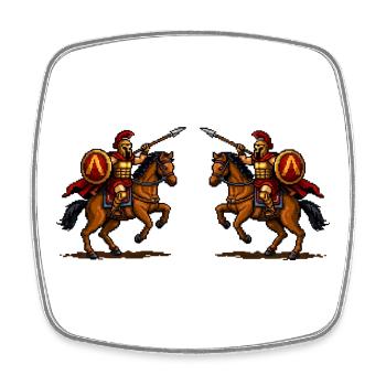 Spartan Equestrian Duel - Square fridge magnet - white - Front