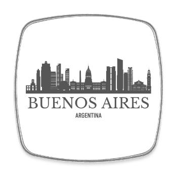 Buenos Aires Argentine, silhouette de Buenos Aires - Magnet carré - blanc - Devant