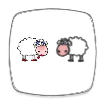 Sheep / Sheep | Pun - Square fridge magnet - white - Front