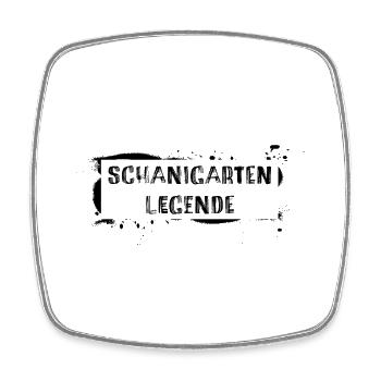 Schanigarten legend – Wien Beisl Gastgarten Kult - Square fridge magnet - white - Front