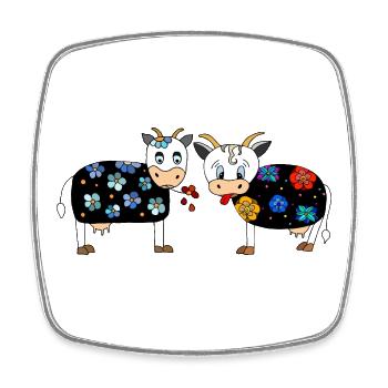 Cows - Square fridge magnet - white - Front
