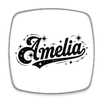 Amelia Name erst-letzte Familie - Viereckiger Kühlschrankmagnet - Weiß - Vorne