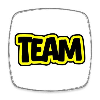 Team Schriftzug - Viereckiger Kühlschrankmagnet - Weiß - Vorne