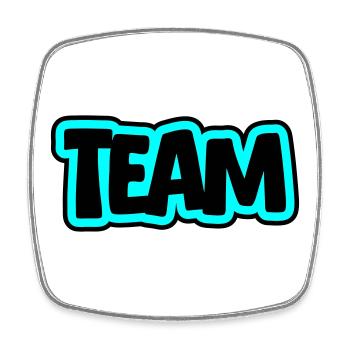 Team lettering - Square fridge magnet - white - Front