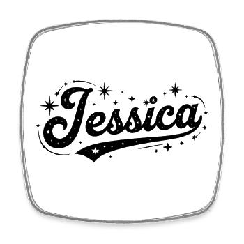 Jessica name first last family - Square fridge magnet - white - Front