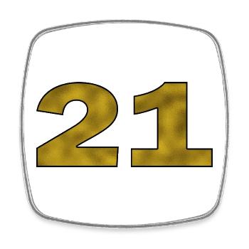 21 Gold Birthday - Square fridge magnet - white - Front