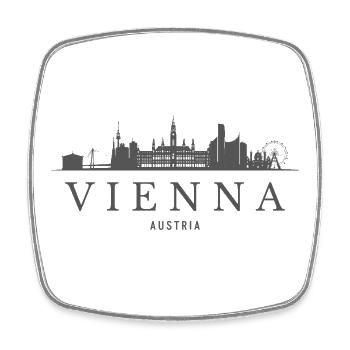 Vienna Austria, Vienna skyline - Square fridge magnet - white - Front