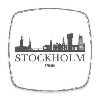 Stockholm, Suède, silhouette de Stockholm - Magnet carré - blanc - Devant