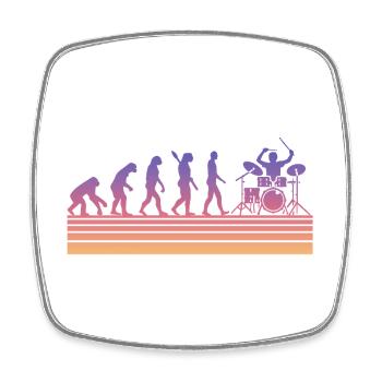 Drummer Evolution - Square fridge magnet - white - Front