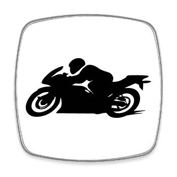 motorcycle - Square fridge magnet - white - Front