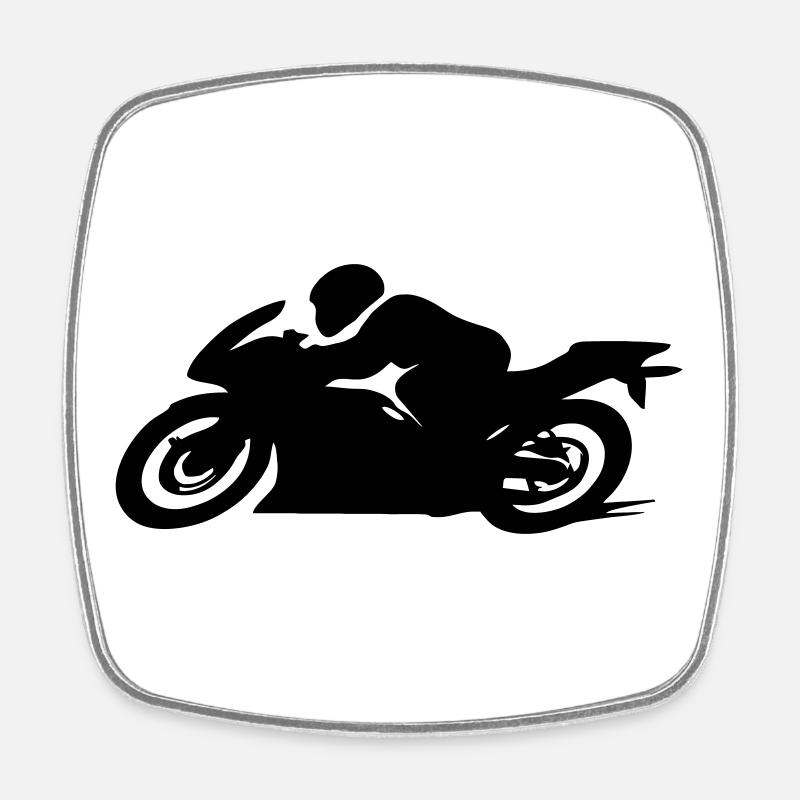 motorcycle - Square fridge magnet - white